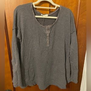 Gray Thermal Oversized Top